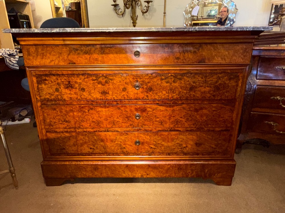 Burr walnut Louis Philippe commode  View V