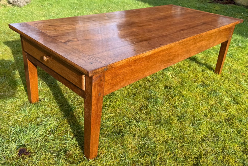 Walnut and oak 19th Century coffee table  View II
