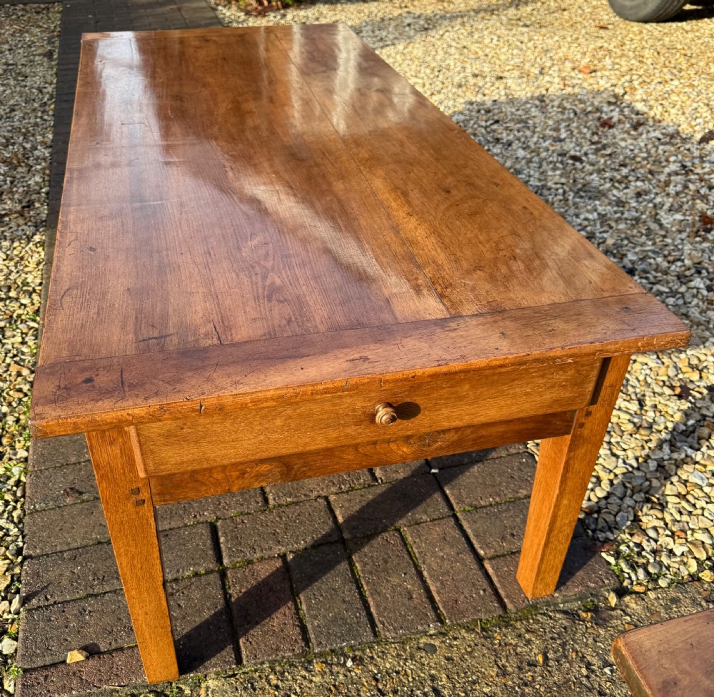 Walnut and oak 19th Century coffee table  View V