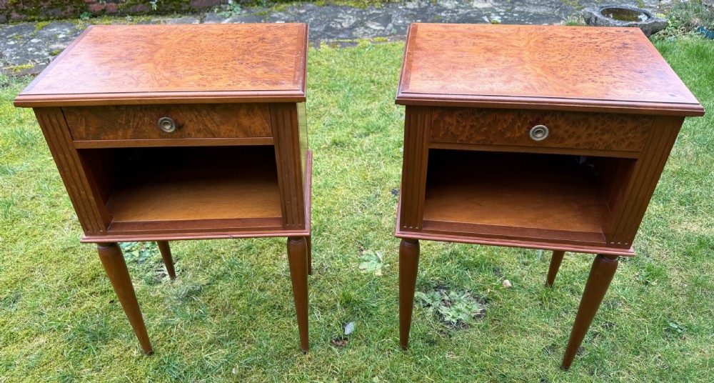 Pair of burr wood bedside tables View II