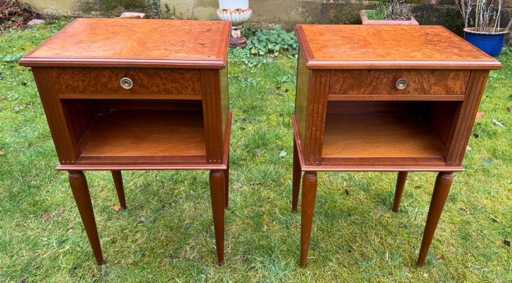 Pair of burr wood bedside tables View III