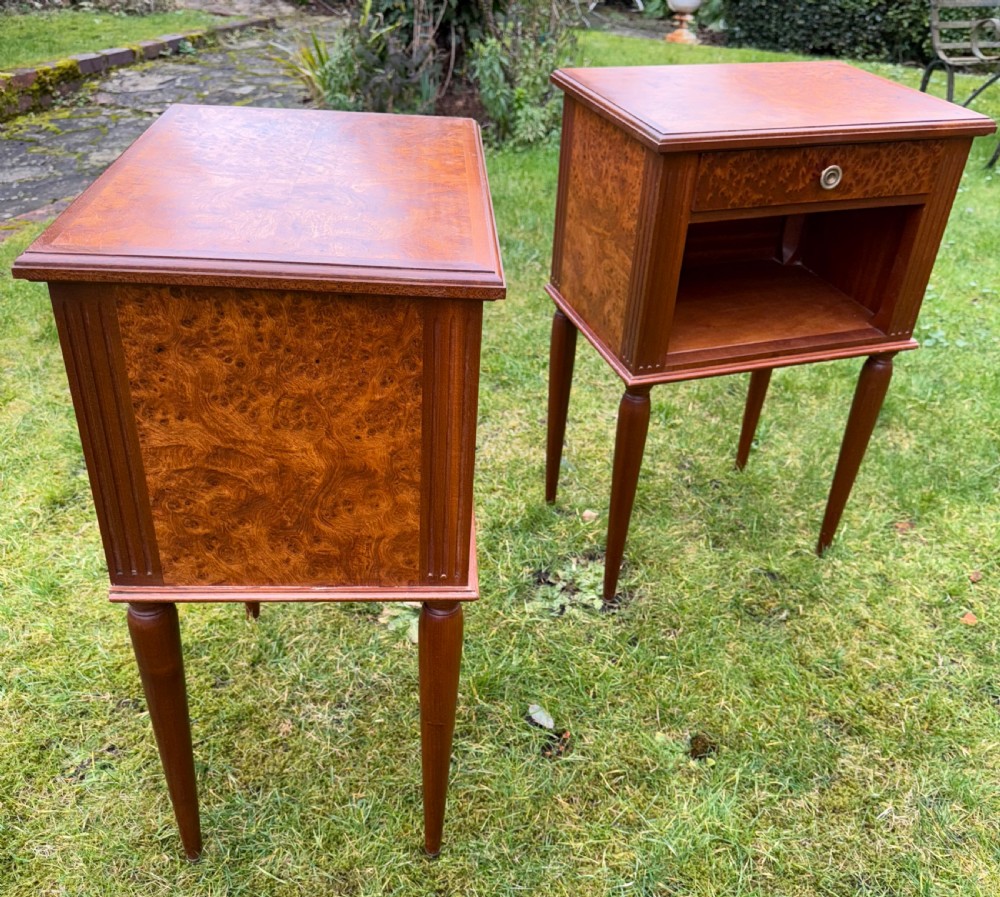 Pair of burr wood bedside tables View IV