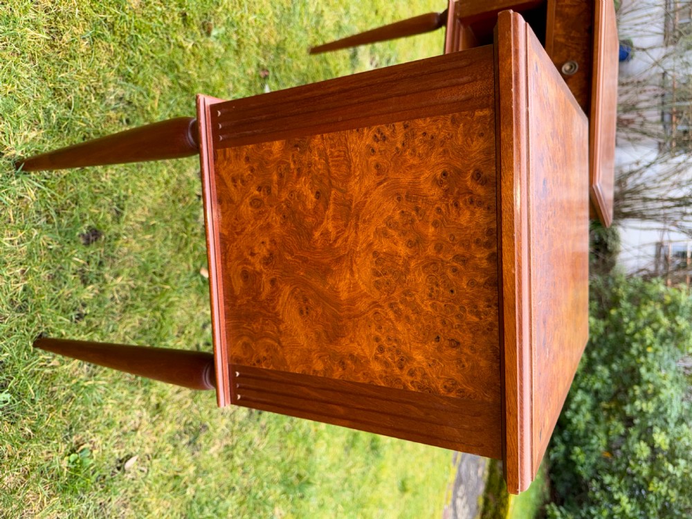 Pair of burr wood bedside tables View V