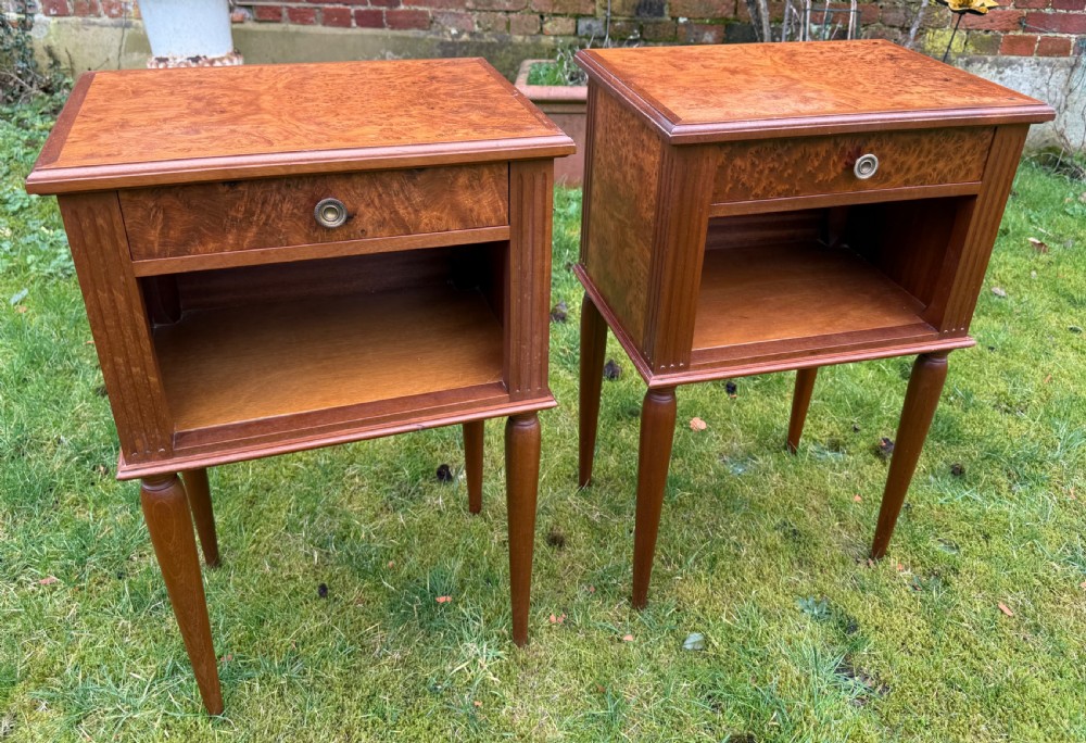 Pair of burr wood bedside tables View VI