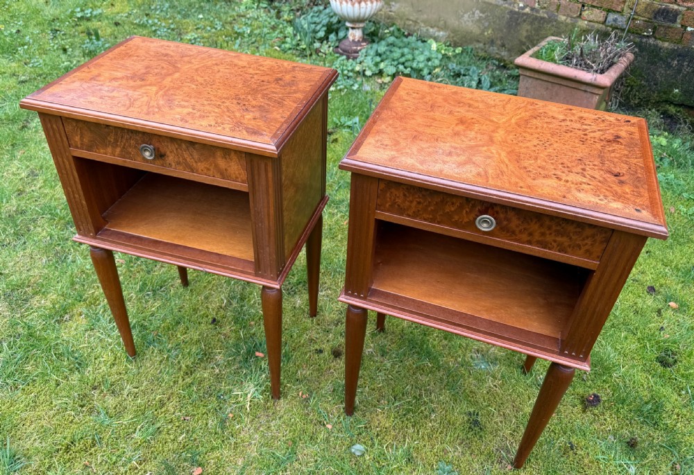 Pair of burr wood bedside tables View VII