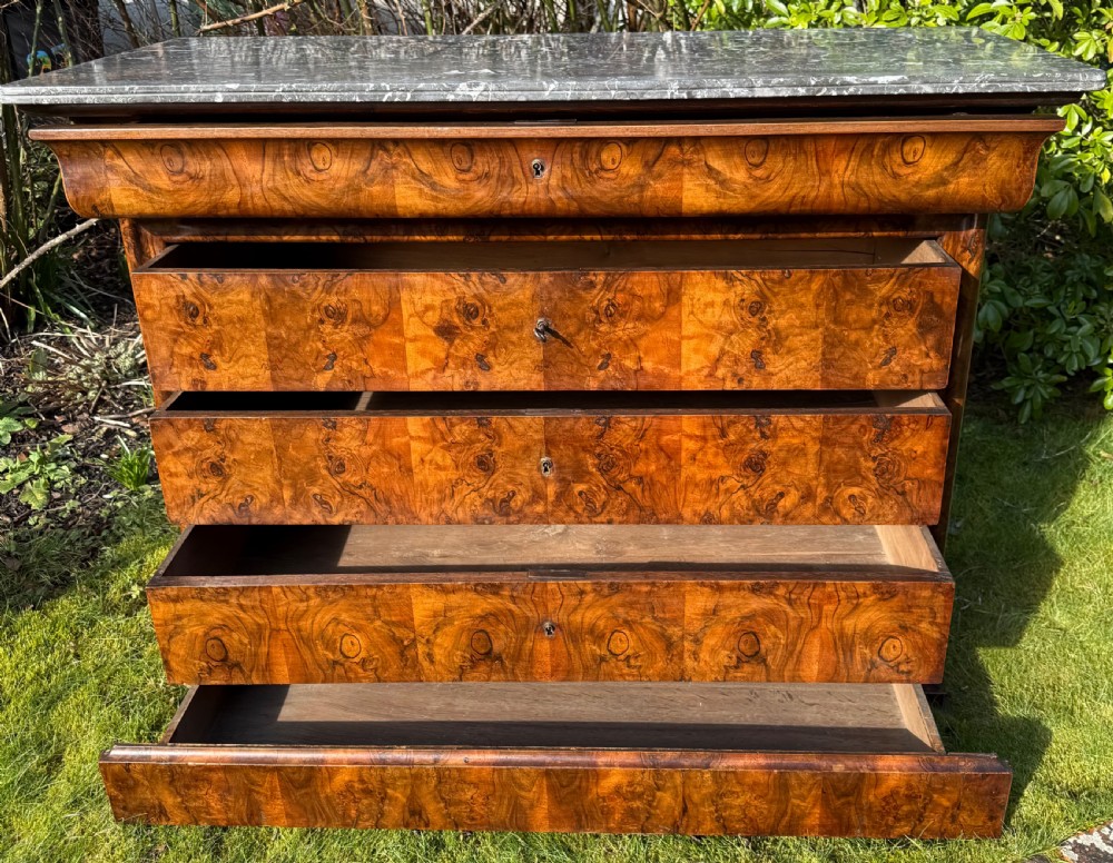 Burr walnut commode  View II