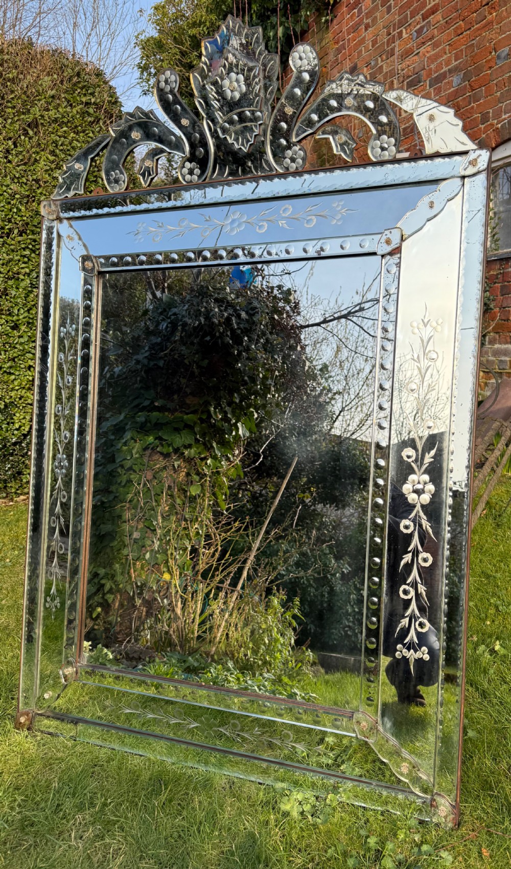 Large cut glass Venetian mirror 