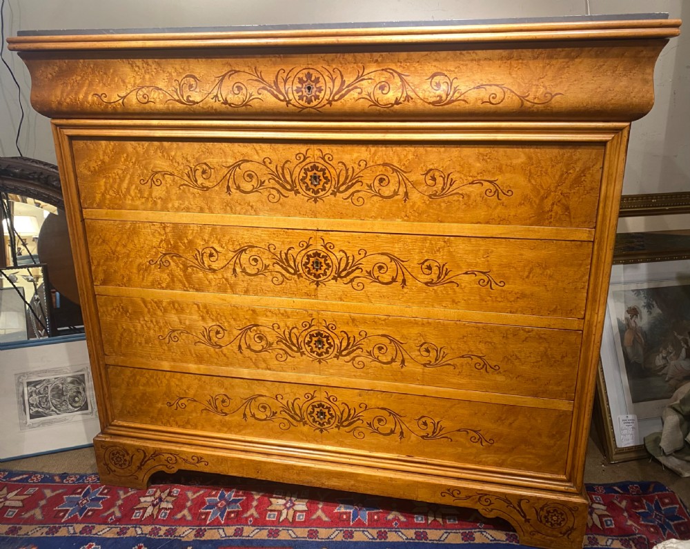 Birdseye Maple inlaid commode  View III