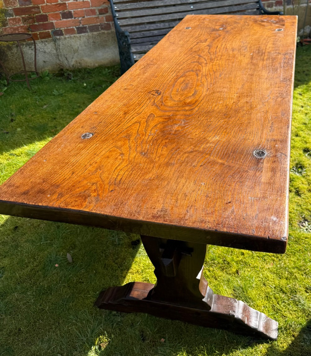 Solid oak refectory table