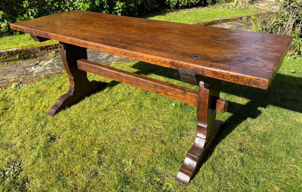Solid oak refectory table View II