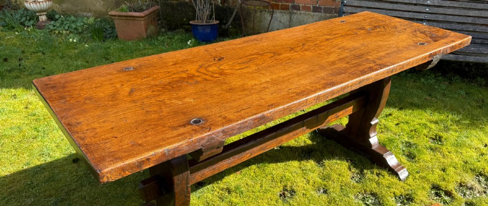 Solid oak refectory table View V