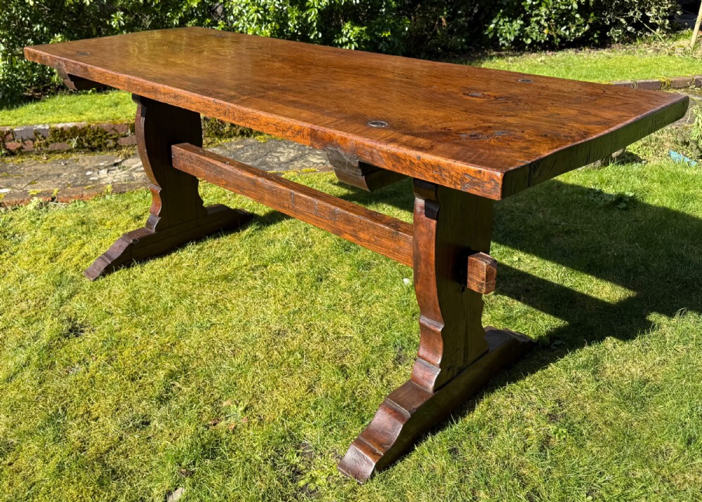 Solid oak refectory table View VI