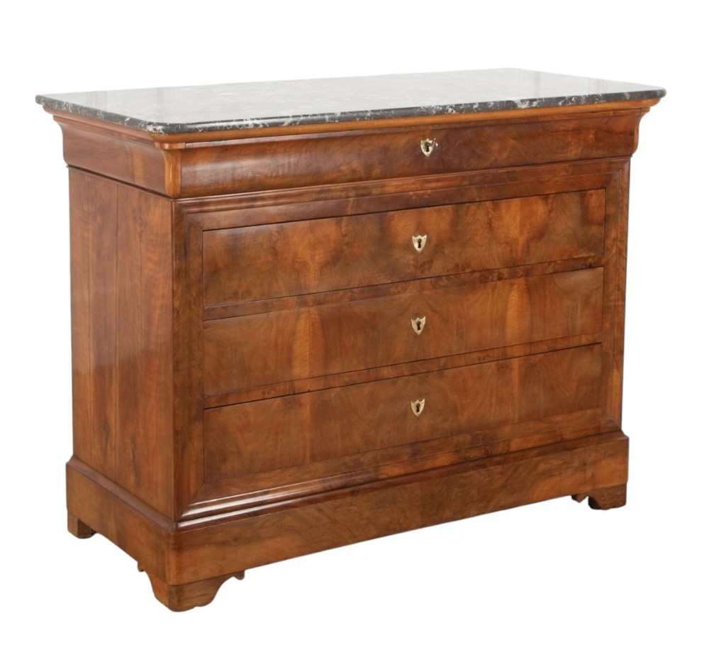 19th Century French Burr Walnut Louis Philippe Commode 