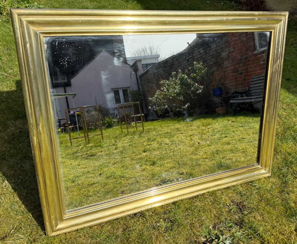 French 19th Century Brass Bistro Mirror View IV