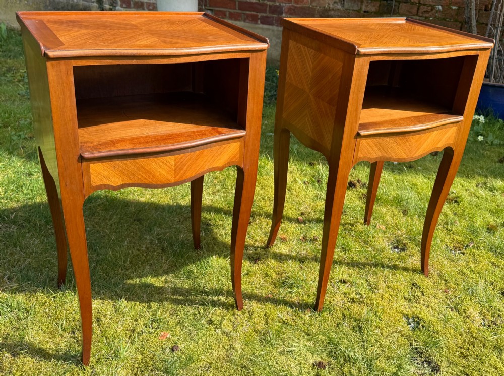 Pair of walnut bedside tables