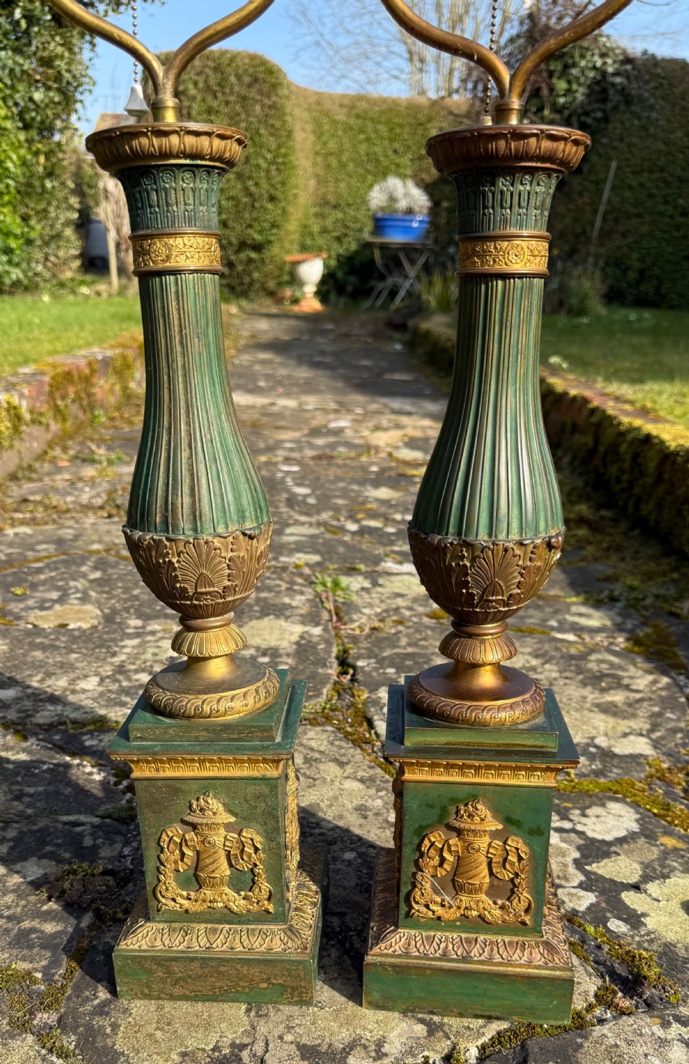 Pair of French Empire table lamps View V