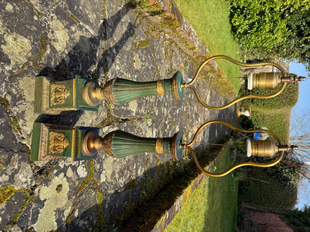 Pair of French Empire table lamps View VI