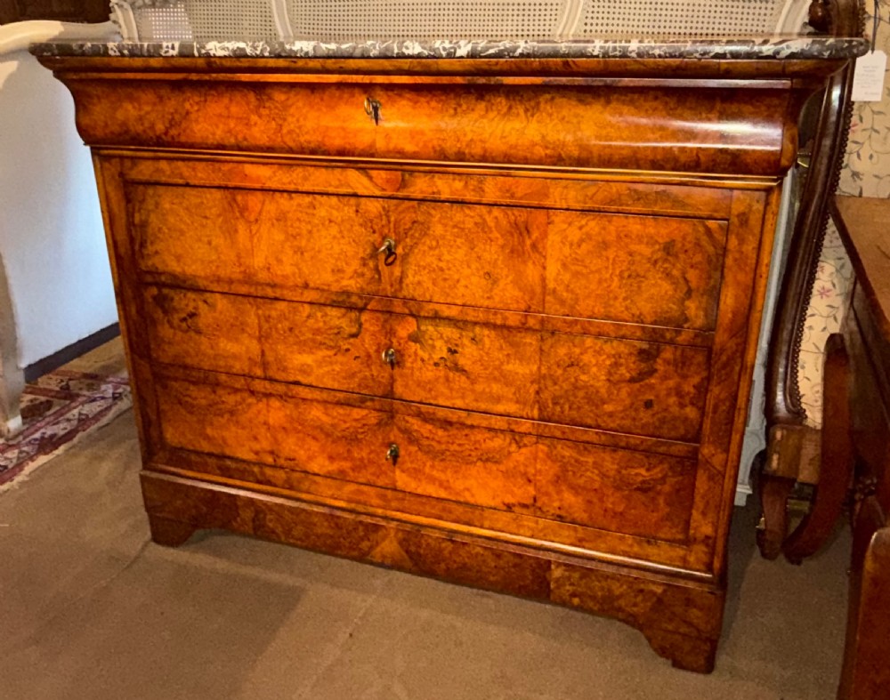 Louis Philippe burr walnut commode  View III