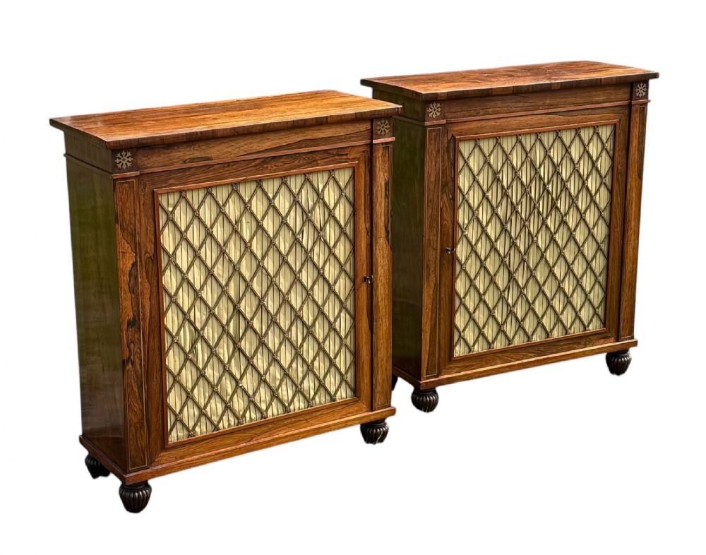 Rare Pair of William IV Rosewood Pier Cabinets 