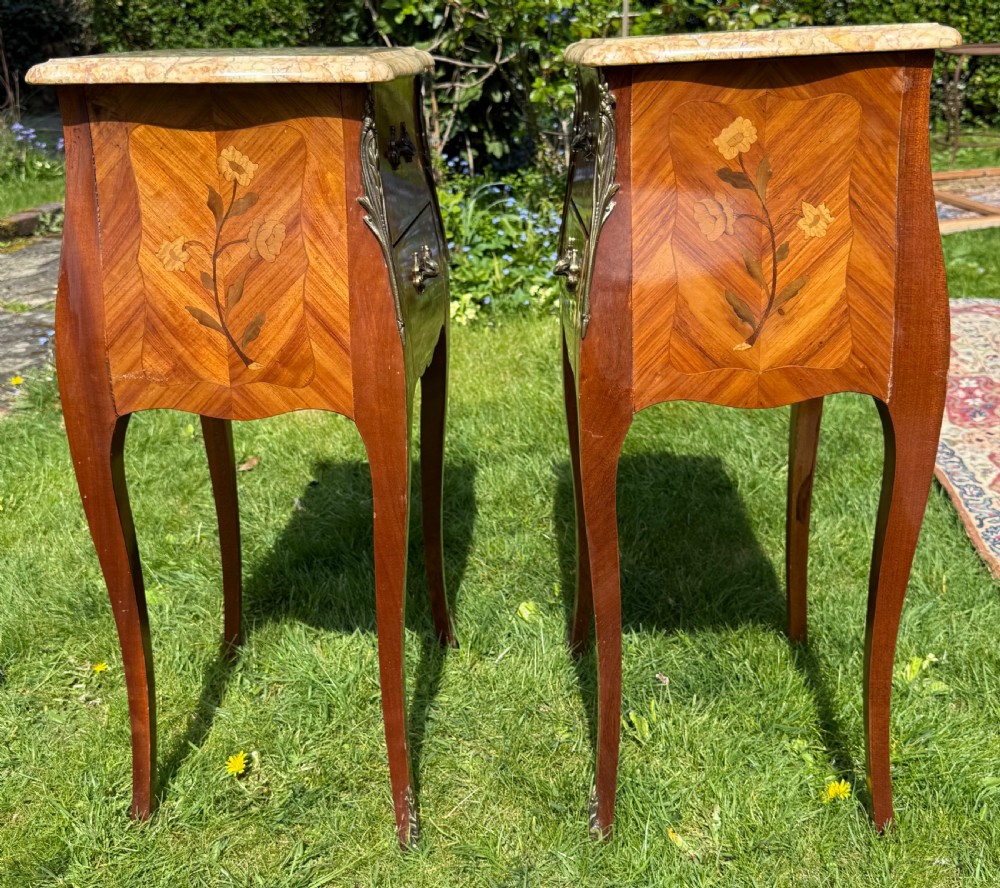 Pair of marquetry bedside tables  View II