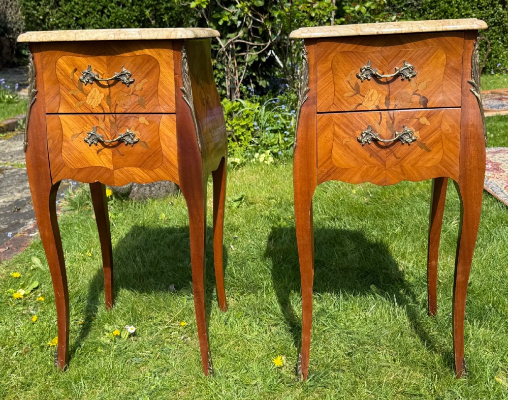Pair of marquetry bedside tables  View VI