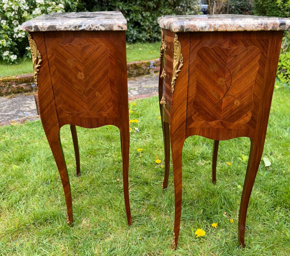 Pair of marquetry bedside tables  View III