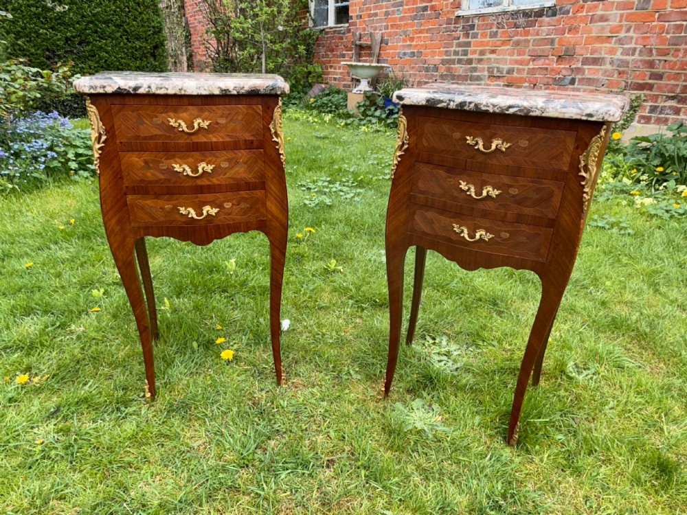 Pair of marquetry bedside tables  View VI