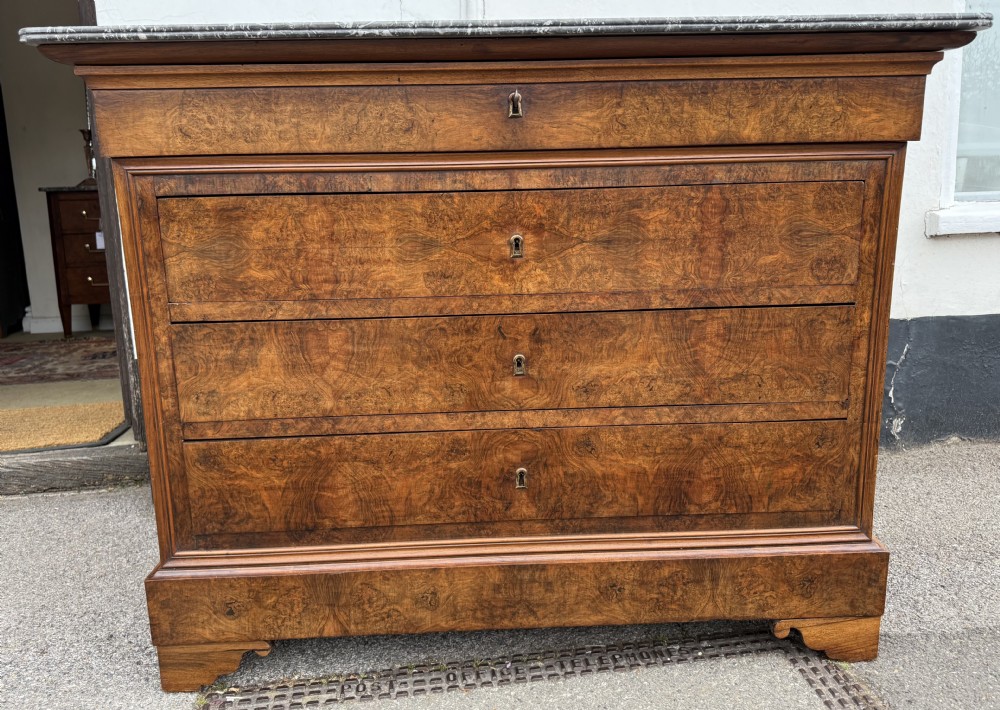 Louis Philippe Commode in burr walnut .