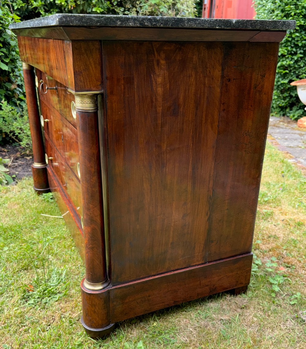 French Empire commode in flame mahogany  View III