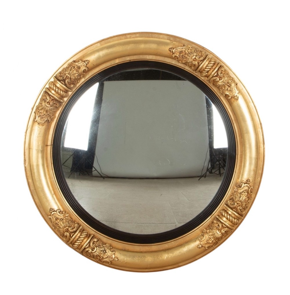 Large 19th Century Regency Convex Mirror 