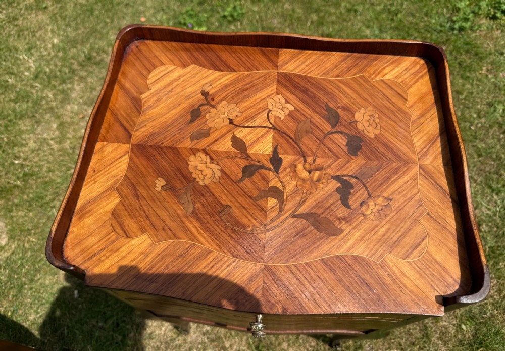 Pair of marquetry bedside tables  View III
