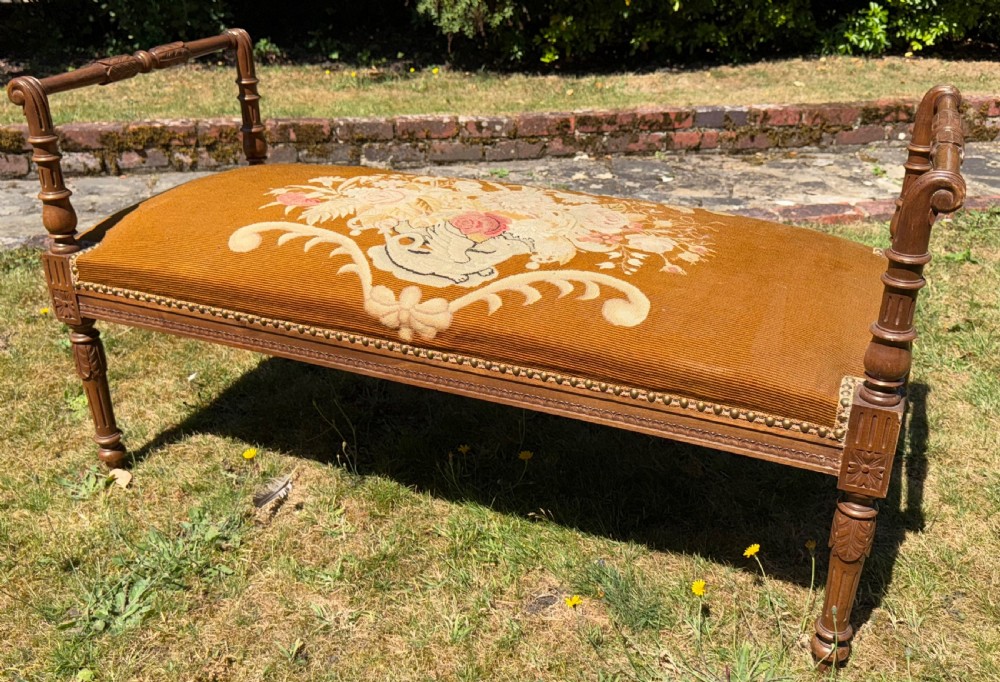 Large needlepoint stool or window seat View IV