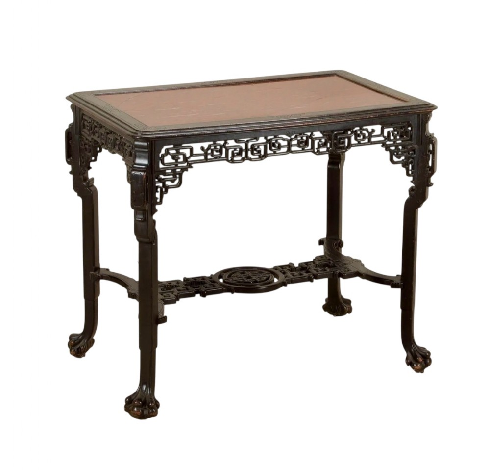 19th Century Ebonised Table In Oriental Style