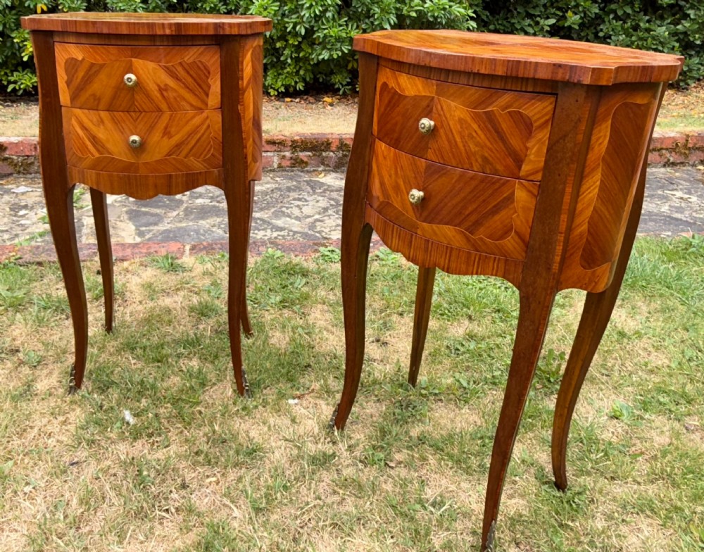 Pair of oval French bedside tables View III