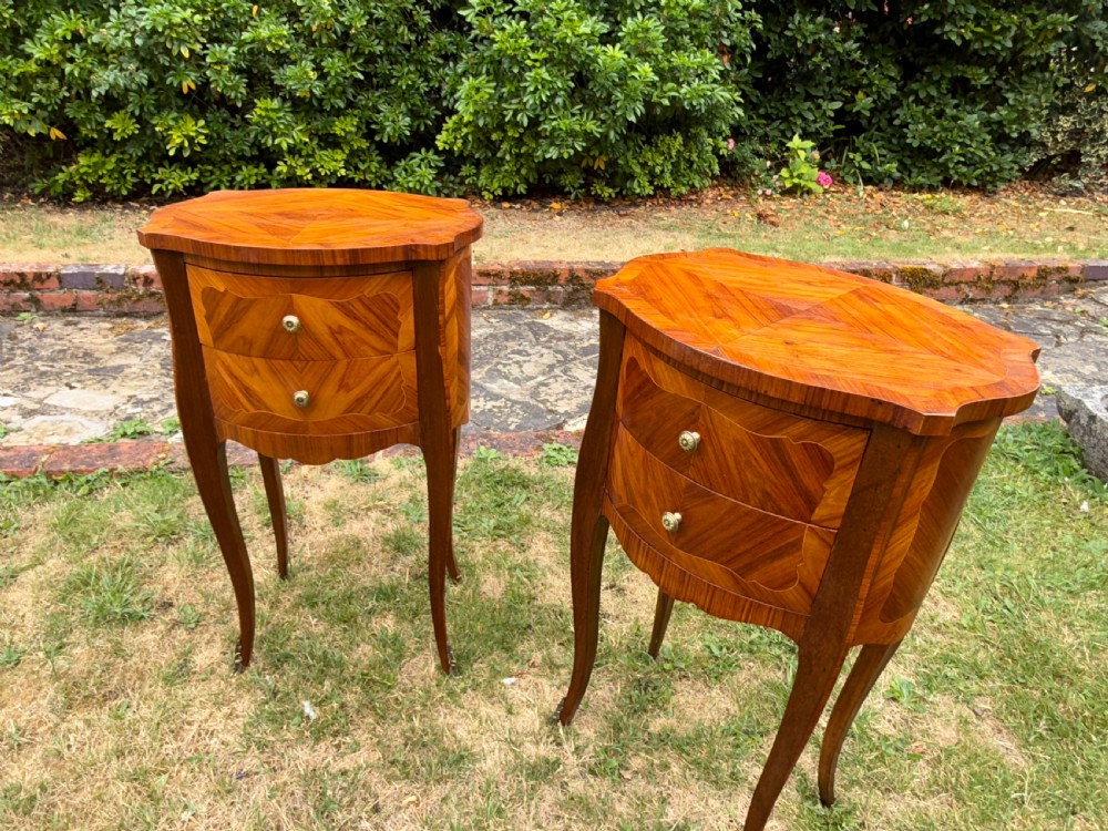 Pair of oval French bedside tables View V
