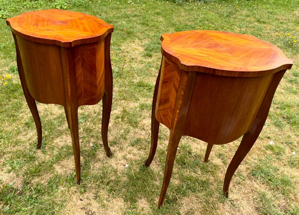 Pair of oval French bedside tables View VI