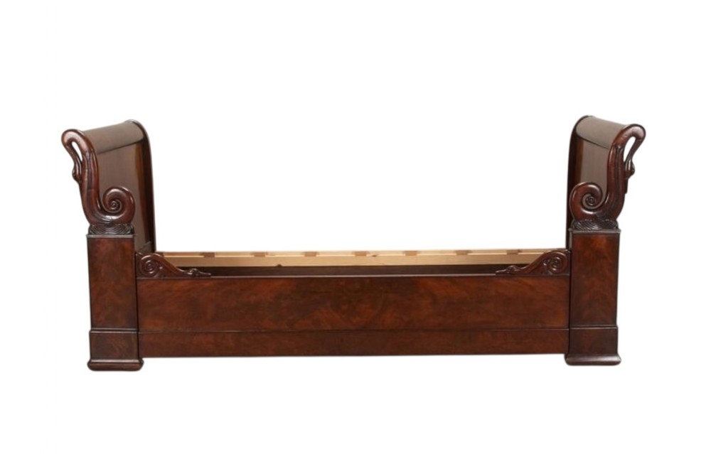 19th Century French Empire Swan Bed 