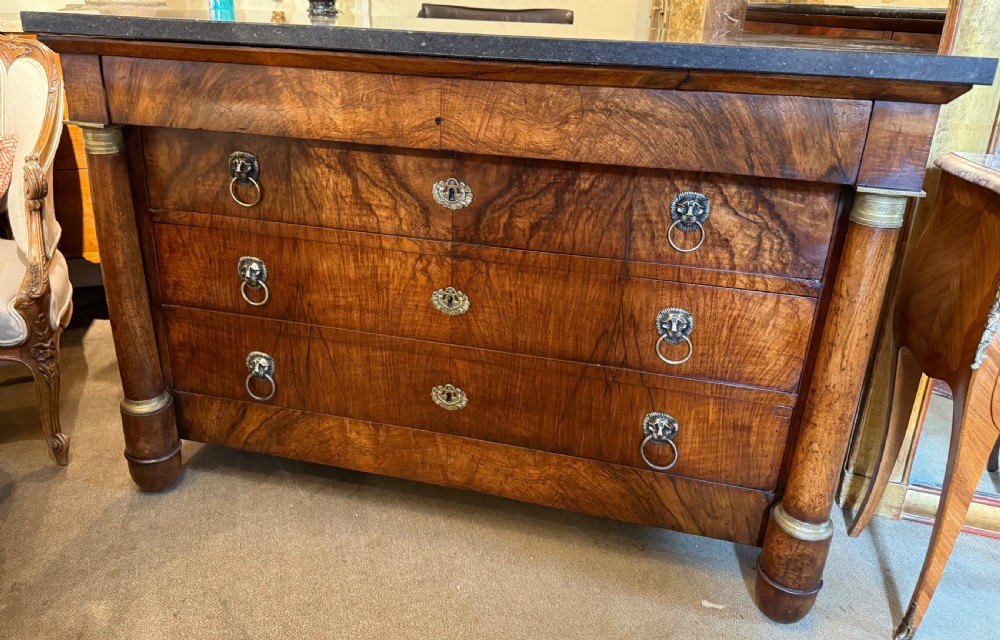 Figured walnut French Empire commode  View III