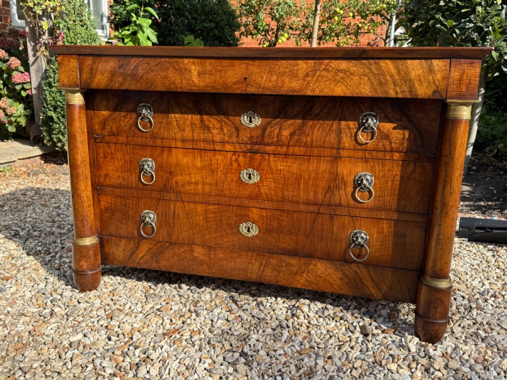 Figured walnut French Empire commode  View V