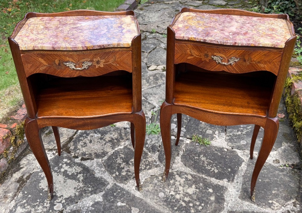 Pair of marquetry bedside tables  View VI