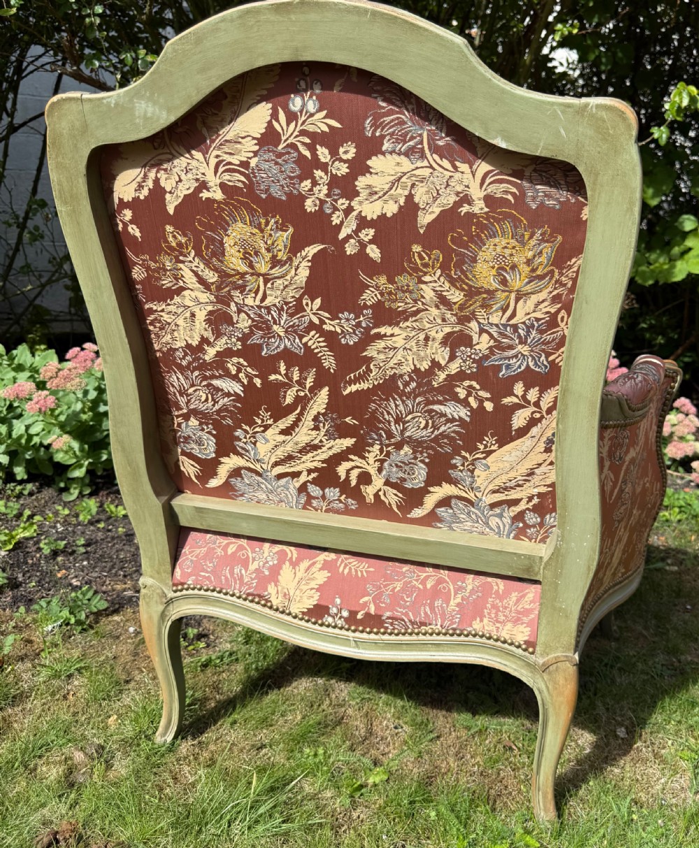 Pair of French painted Bergere armchairs  View III