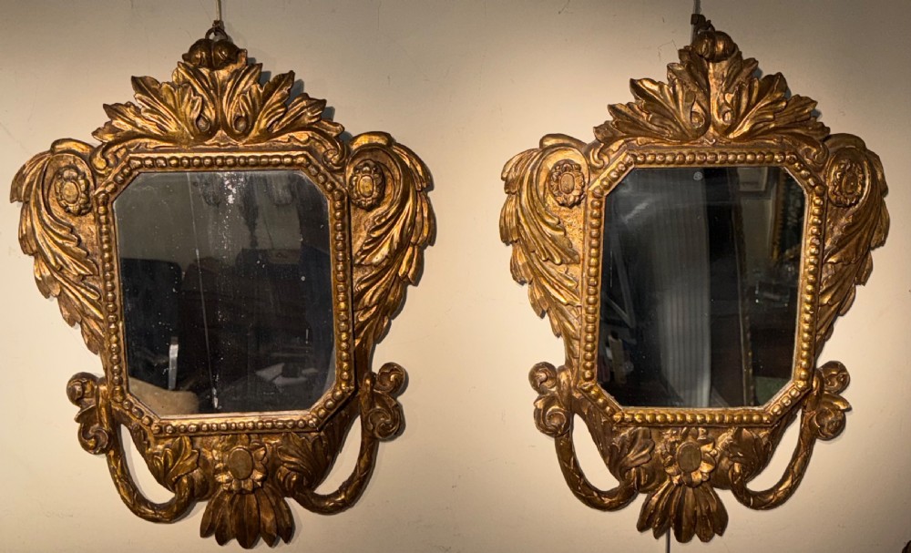 Pair of Italian gilt mirrors