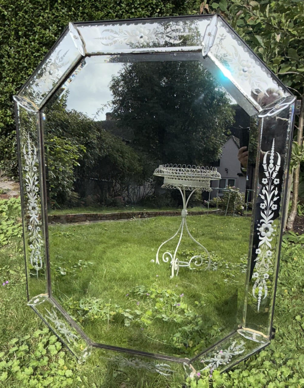Large cut glass  Venetian mirror 