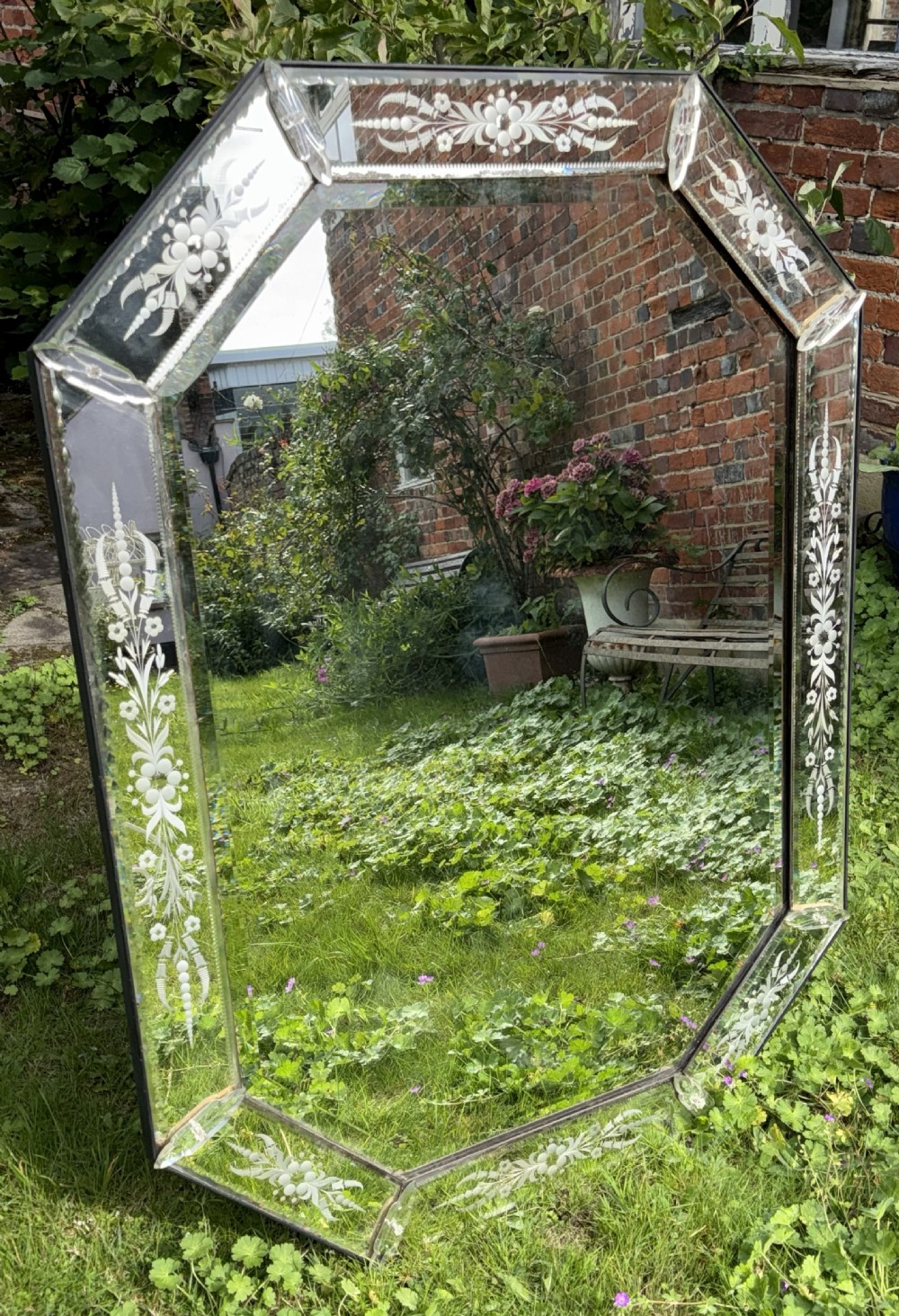 Large cut glass  Venetian mirror  View II