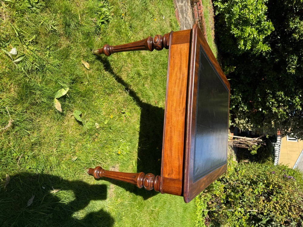 Large flame mahogany writing table View II