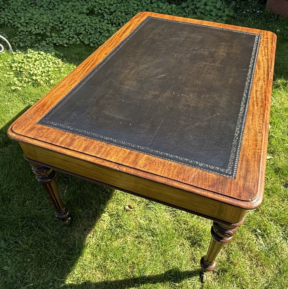 Large flame mahogany writing table View IV