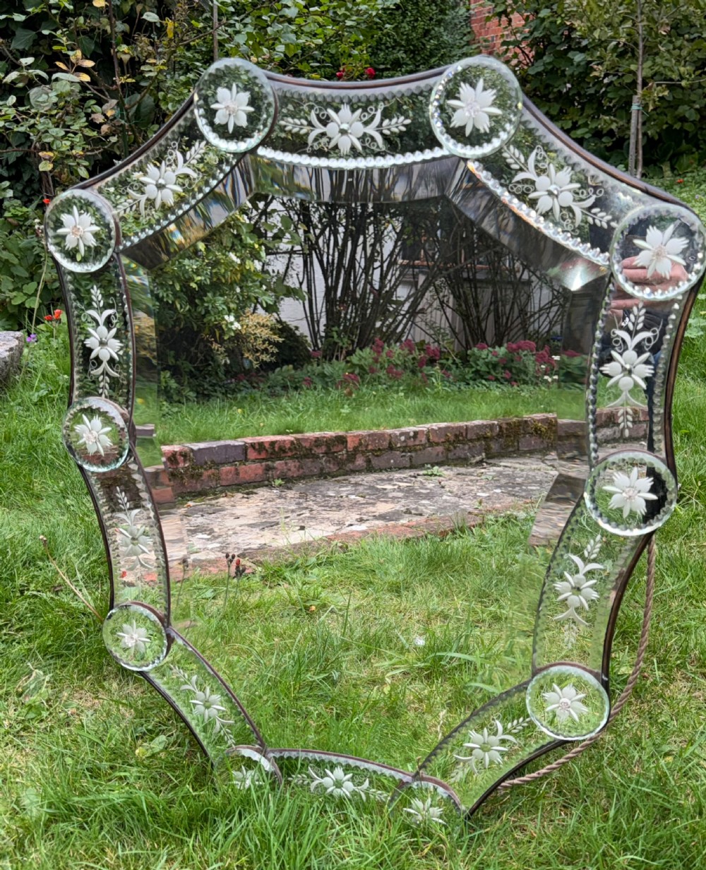 Very pretty Venetian cut glass mirror View IV