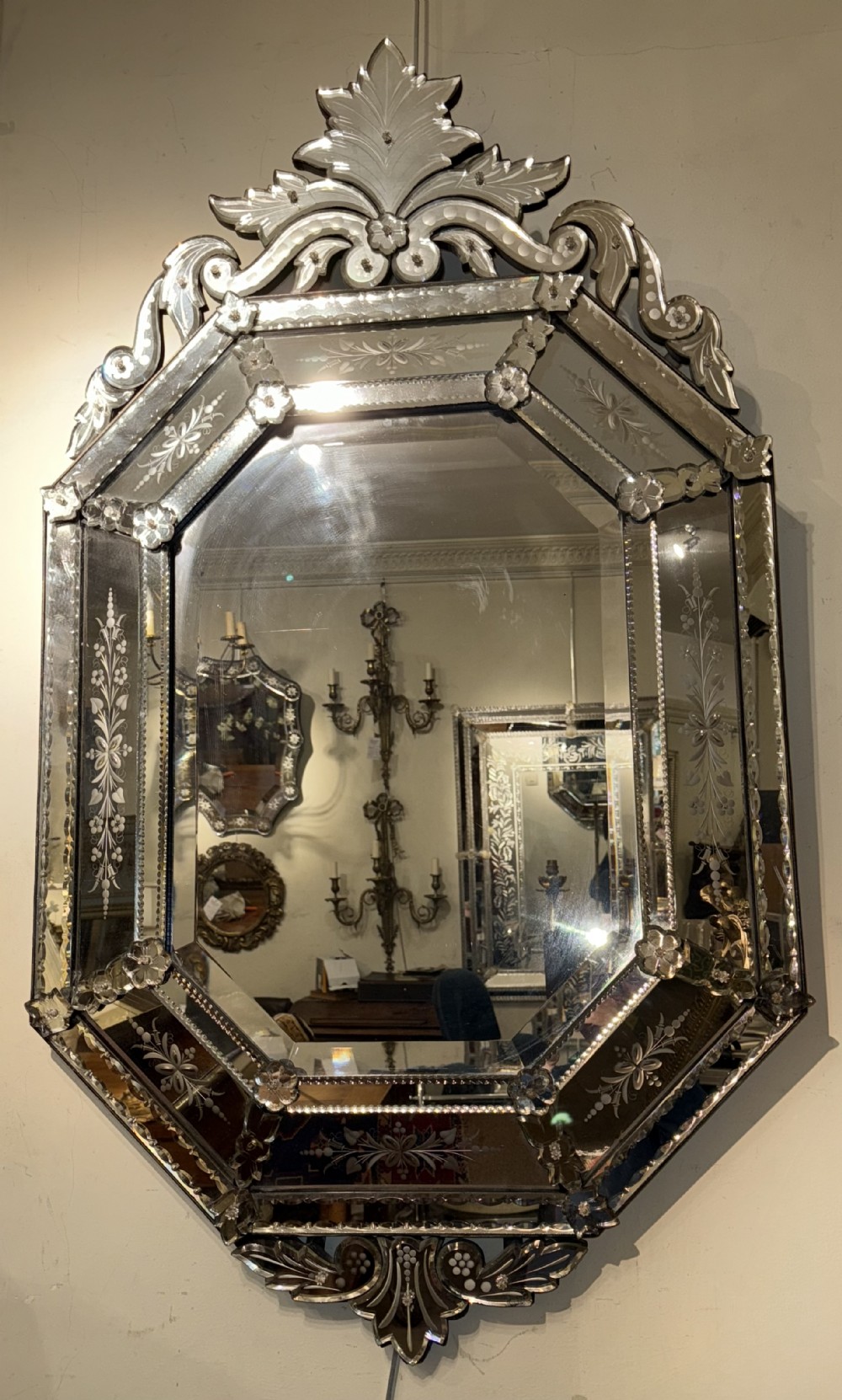 Large Venetian cushion mirror
