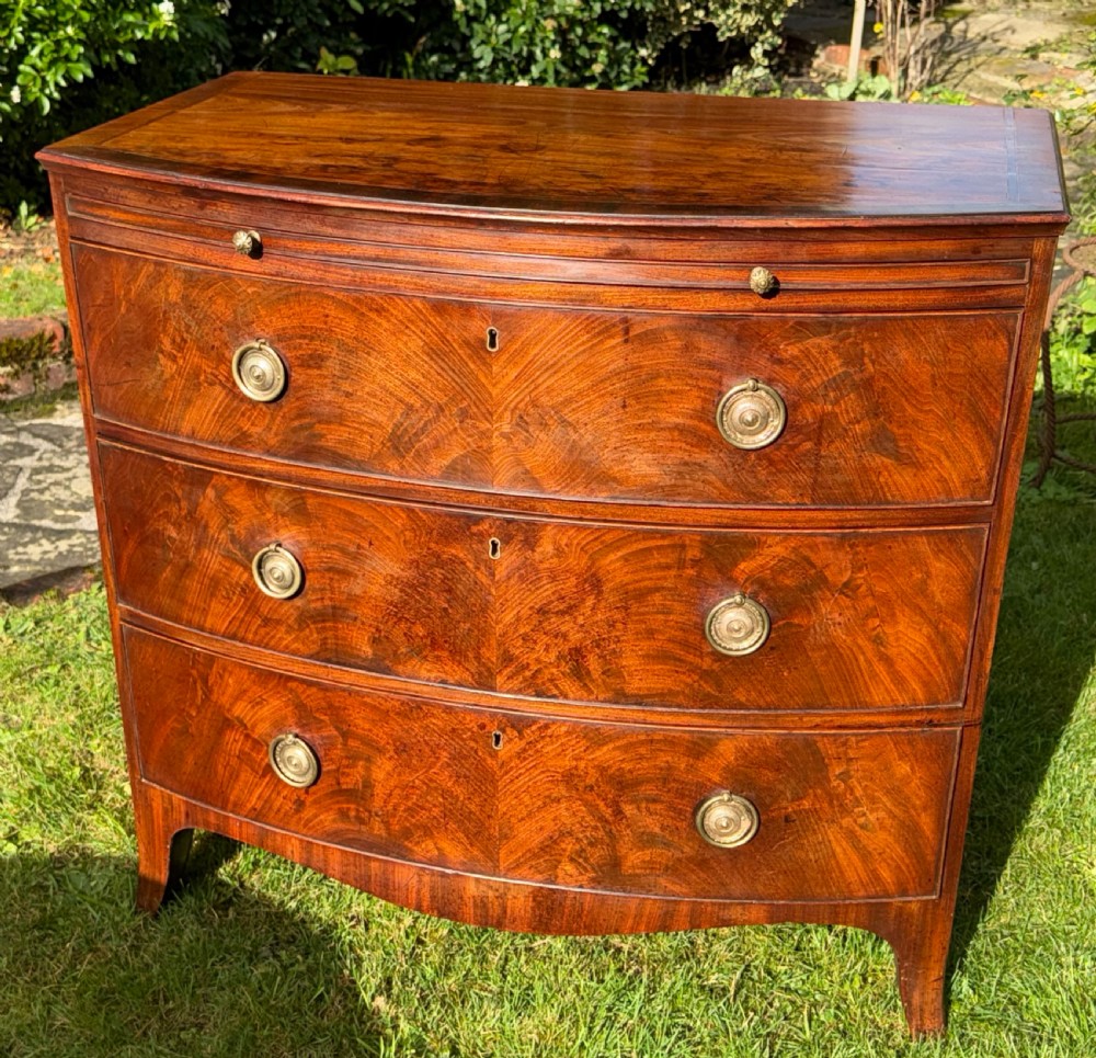 Small Regency Bow fronted chest of drawers