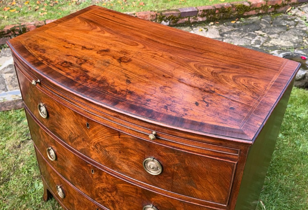 Small Regency Bow fronted chest of drawers View III